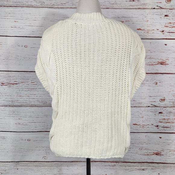 ADYSON PARKER Off White Cable Knit Sweater Vest Size Large - Picture 6 of 8